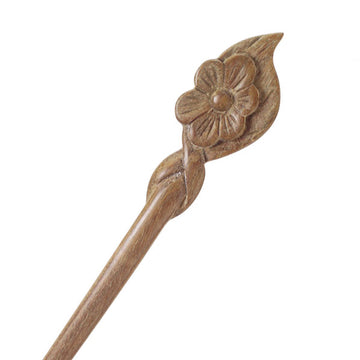 CrystalMood Handmade Carved Wood Hair Stick Cosmos 6.9"  Lignum-vitae